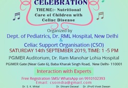 9th Celiac Day Celebration Organized by Celiac Support Organization (CSO) & Department of Pediatrics, Dr. RML Hospital