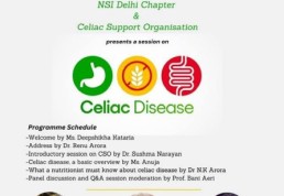 A Celiac Awareness Program was conducted for students at	Institute of Home Economics (University of Delhi) in collaboration with NSI Delhi on 25th September 2023 at 12.00	pm – 2.00 pm.