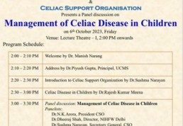 A Celiac Awareness Program was conducted for students at University College of Medical Sciences (UCMS) on 6th October 2023	at 2.00 pm – 4.00 pm.